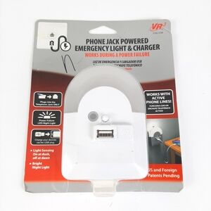 🔥VR3 Phone Jack Powered Emergency Cell USB Charger & Night Light (PJNL-USB)